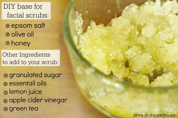 Basic ingredients for facial scrub spa treatment at home jenny at dapperhouse #beauty #skin