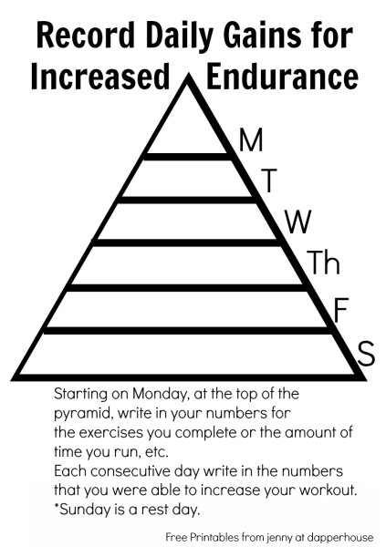 Record Daily Gains for Increased Endurance Free Printable for Daily and Weekly Fitness Goals jenny at dapperhouse