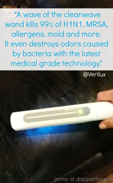 A wave of the #cleanwave @verilux wand kills odors, bacteria, H1N1, MRSA, allergens and more safely and without harsh chemicals @dapperhouse #health
