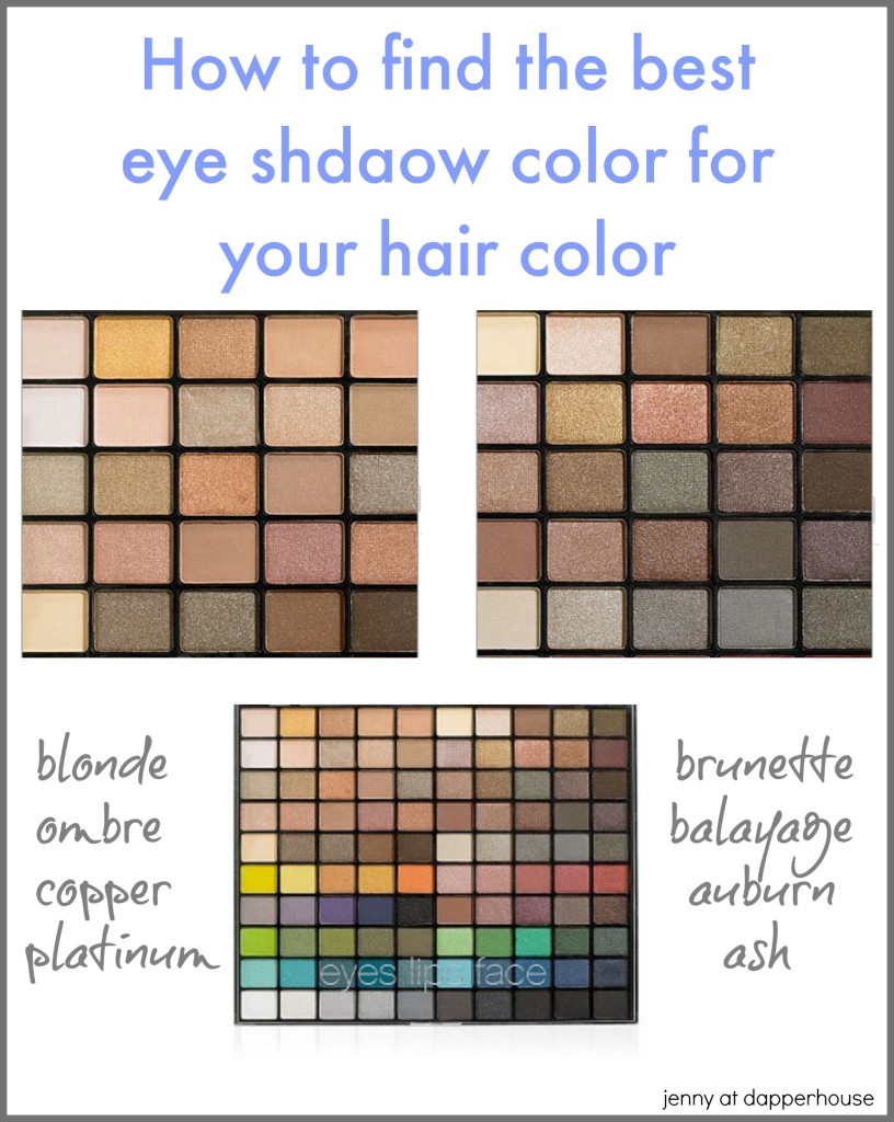How to find the best eye shadow color for your hair color brunette blonde copper red ombre platinum #beauty #cosmetics #makeup