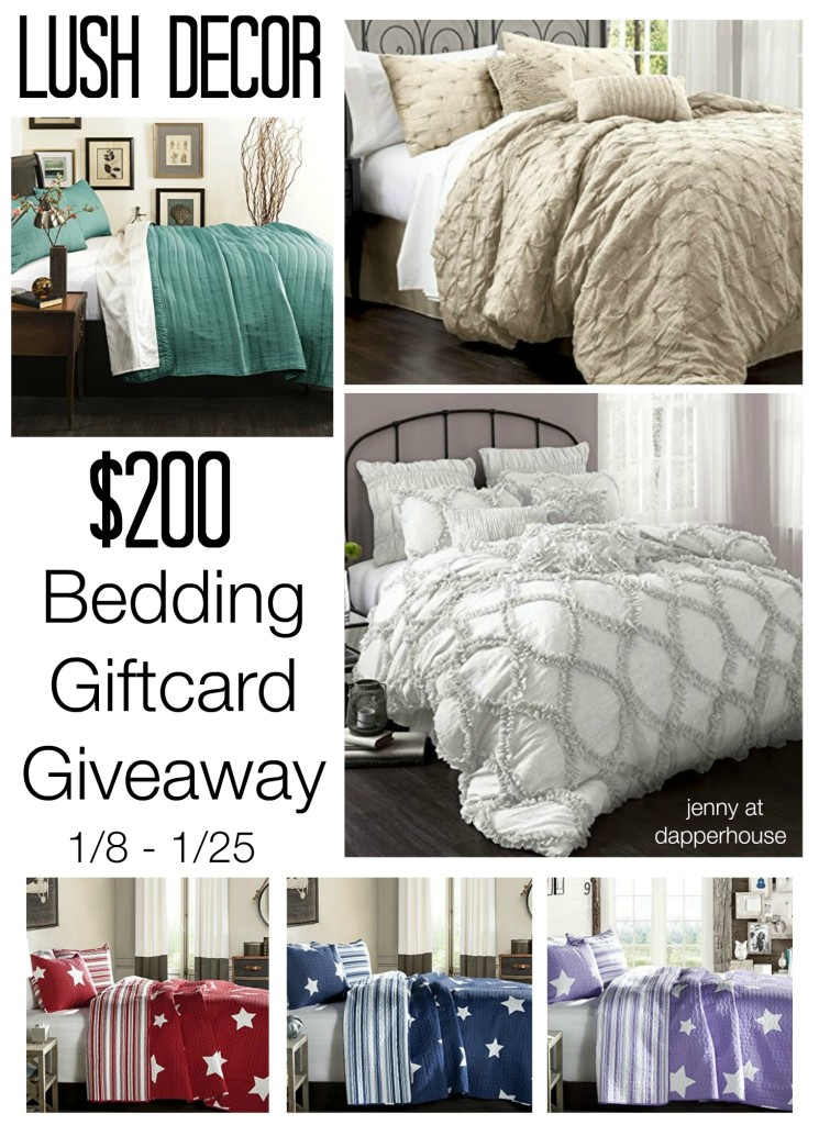 LUSH DECOR $200 Bedding Gift Card #Giveaway #LushDecor200 @dapperhouse #beddingsets #comforters #quilts #homedecor