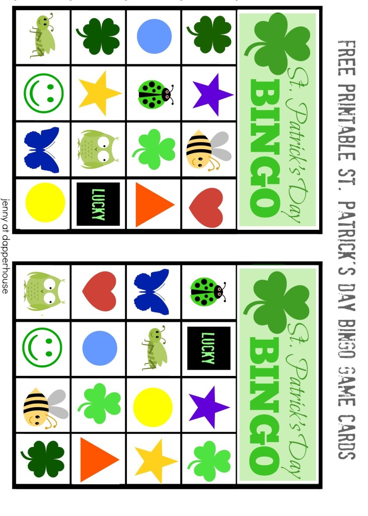 SET 2 - St Patricks Day Bingo Game Cards free printables @dapperhouse