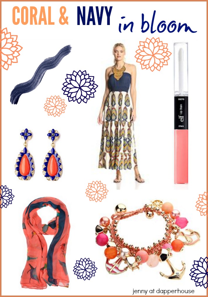 Coral and Navy In Bloom #fashion and #beauty #shopping to look your stylish best @dapperhouse