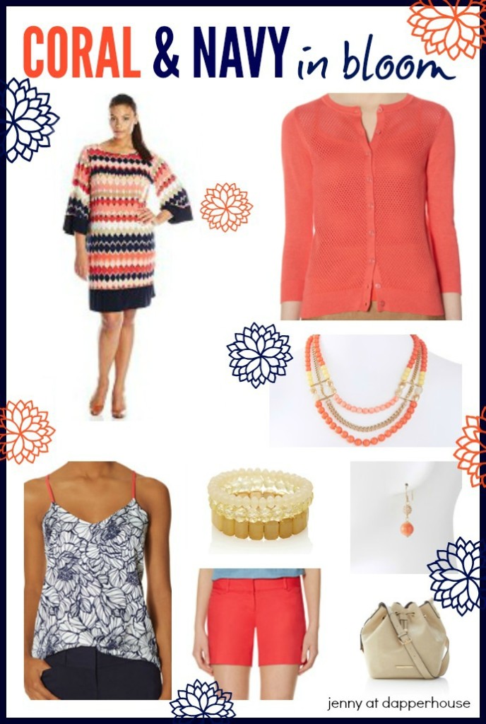 Coral and Navy in bloom fashion for stylish women @dapperhouse #fashion #beauty #style