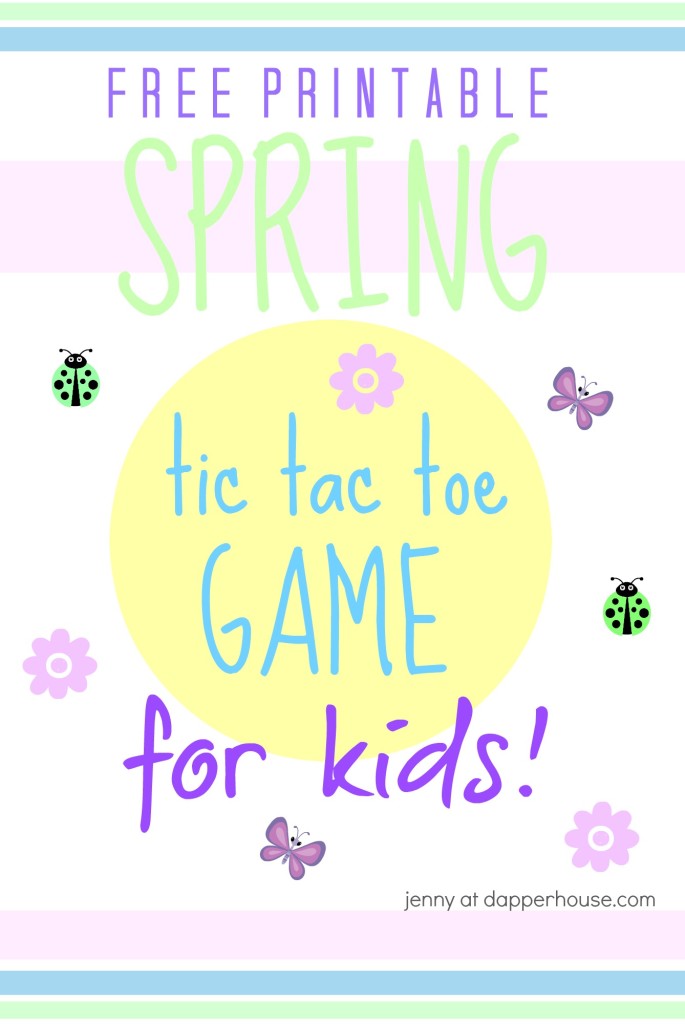 FREE Printable Spring Theme tic tac toe game for kids from jenny at dapperhouse.com