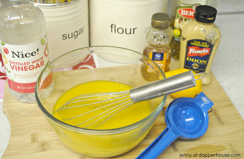 How to make fresh citrus vinaigrette dressing to put on your Kale and Quinoa Gourmet salad from jenny at dapperhouse