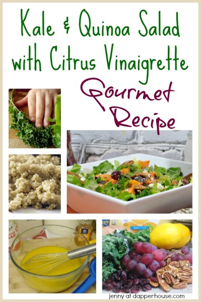 Kale and Quinoa Salad with Citrus Vinaigrette Gourmet Recipes from Jenny at dapperhouse
