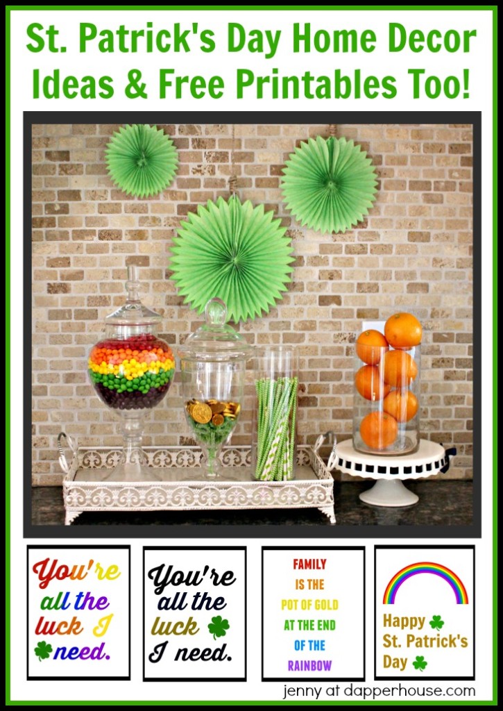 St. Patrick's Day Home Decor Ideas and Free Printables Too from Jenny at dapperhouse
