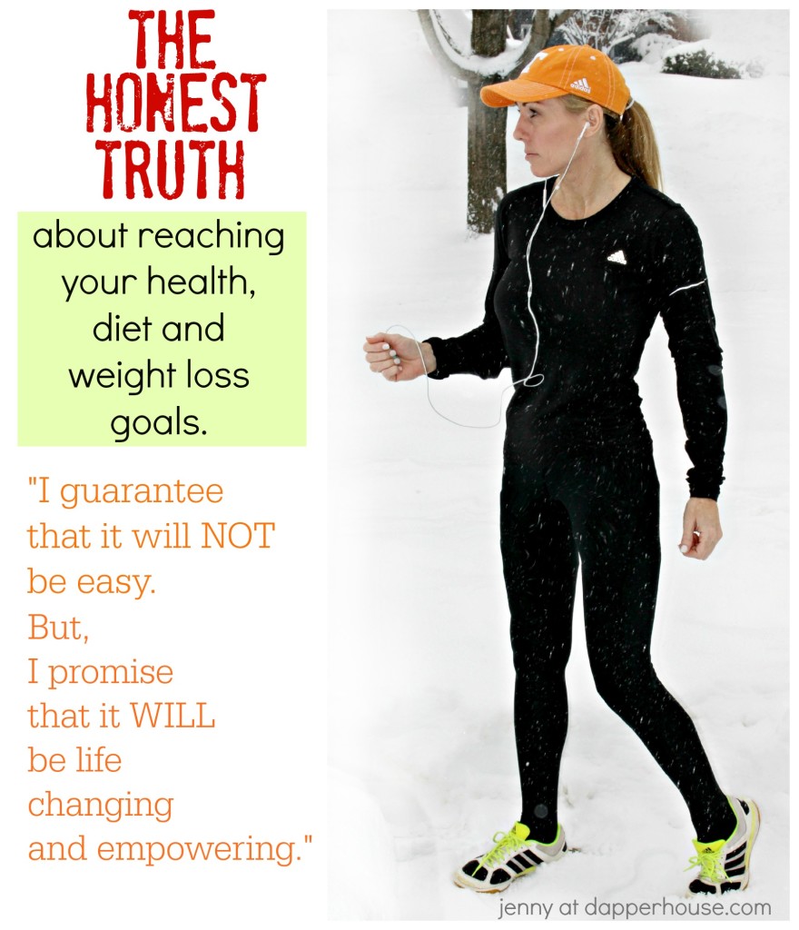 The Honest Truth about reaching your diet health and fitness goals - It will not be easy but it will be empowering from jennyatdapperhouse.com