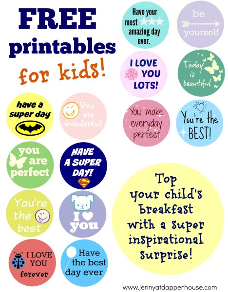 Fun & Free Printables to Inspire Your Child's Day - Jenny at dapperhouse