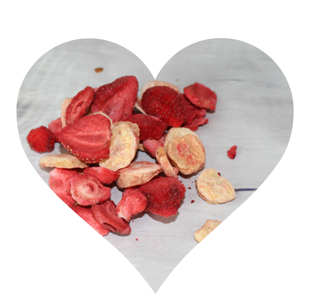add dried strawberries and bananas to your snack mix to your I love you #recipe