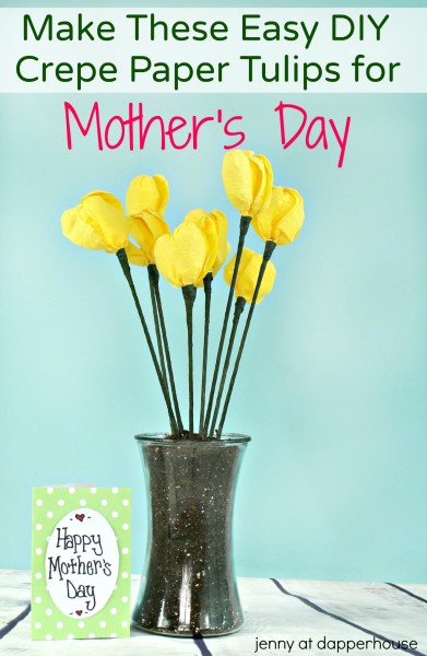 DIY Make these easy crepe paper tulips for mother's day - jenny at dapperhouse