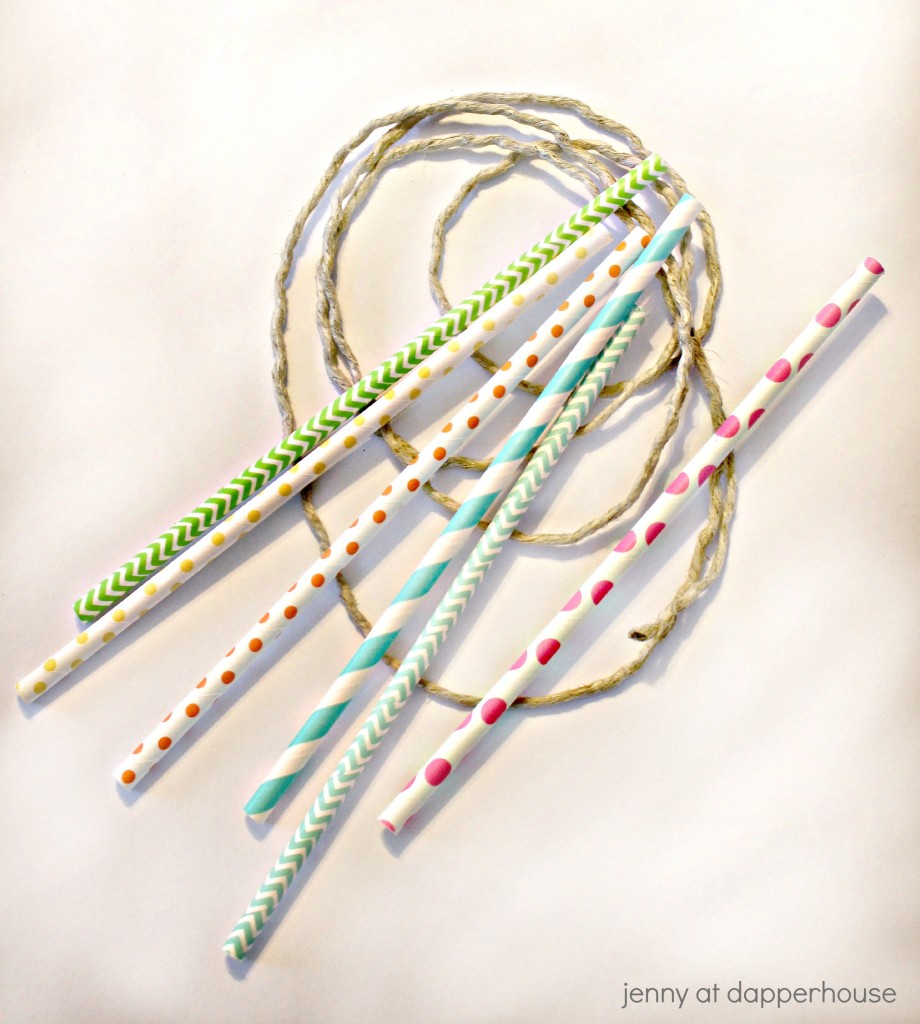 Easy Spring craft for kids - Paper Straw Necklace DIY - jenny at dapperhouse