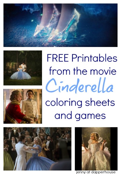 FREE Printables from the movie Cinderella - coloring sheets and games - jenny at dapperhouse