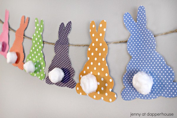 How to make a simple bunny banner for home decorating and party - jenny at dapperhouse