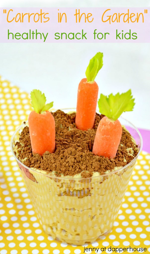 How to make this Carrots in the Garden Healthy and FUN snack for kids - DIY - jenny at dapperhouse