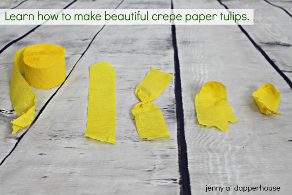 Learn how to make beautiful crepe paper tulips from jenny at dapperhouse