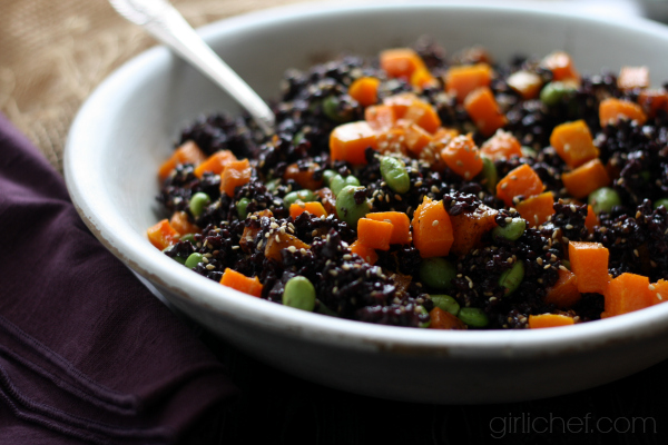 Sesame-Ginger Forbidden Rice w Butternut Squash & Edamame