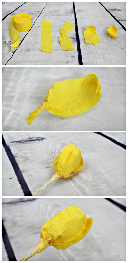 Steps to make DIY crepe paper flowers with jenny at dapperhouse