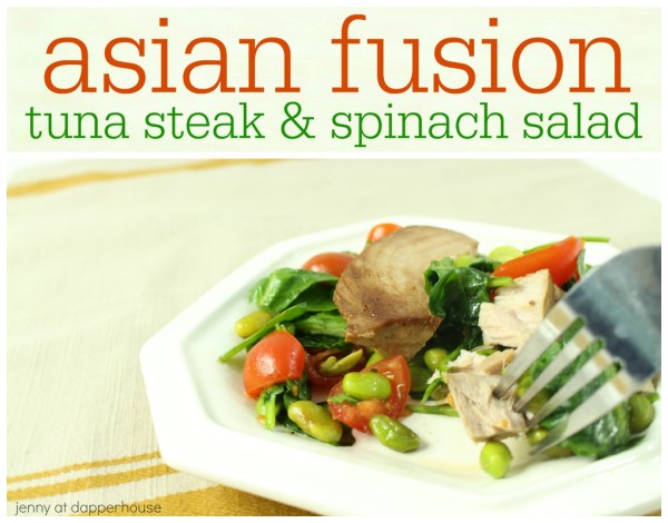 recipe for this easy to make packed with with nutrition tuna steak salad - jenny at dapperhouse