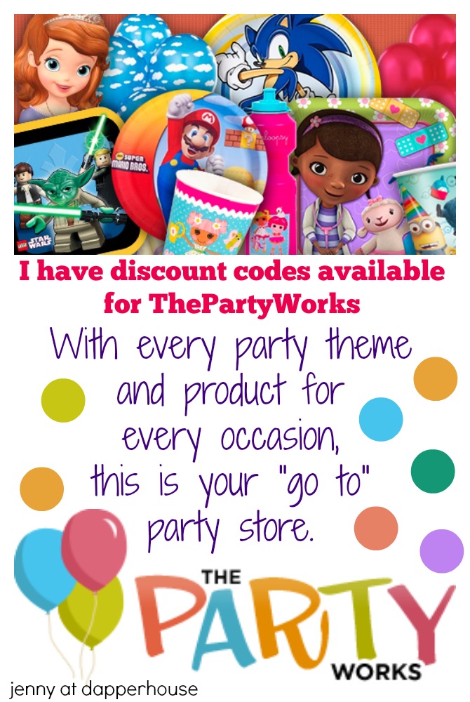 Discount Codes for ThePartyWorks online store with every party theme you can imagine! from jenny at dapperhouse