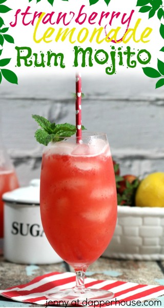 FRESH Strawberry Lemonade RUM Mojitos Recipe from jenny at dapperhouse