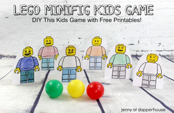 Lego Minifig KIds Game DIY this kids game with free printables at jenny at dapperhouse #lego #DIY #Free #printables