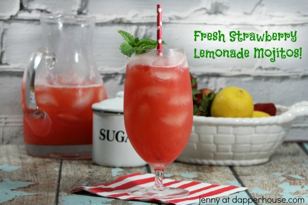 Recipe for Strawberry Lemonade Mojitos from jenny at dapperhouse