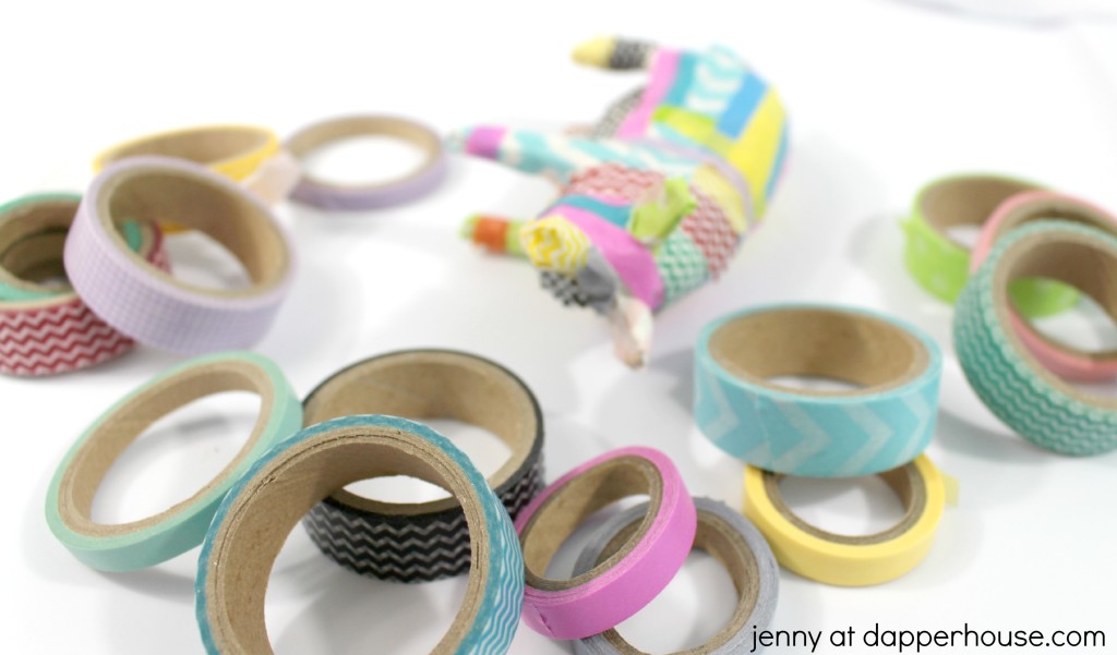 DIY How to Make a Unique Washi Tape Statue Decor - jenny at dapperhouse #craft