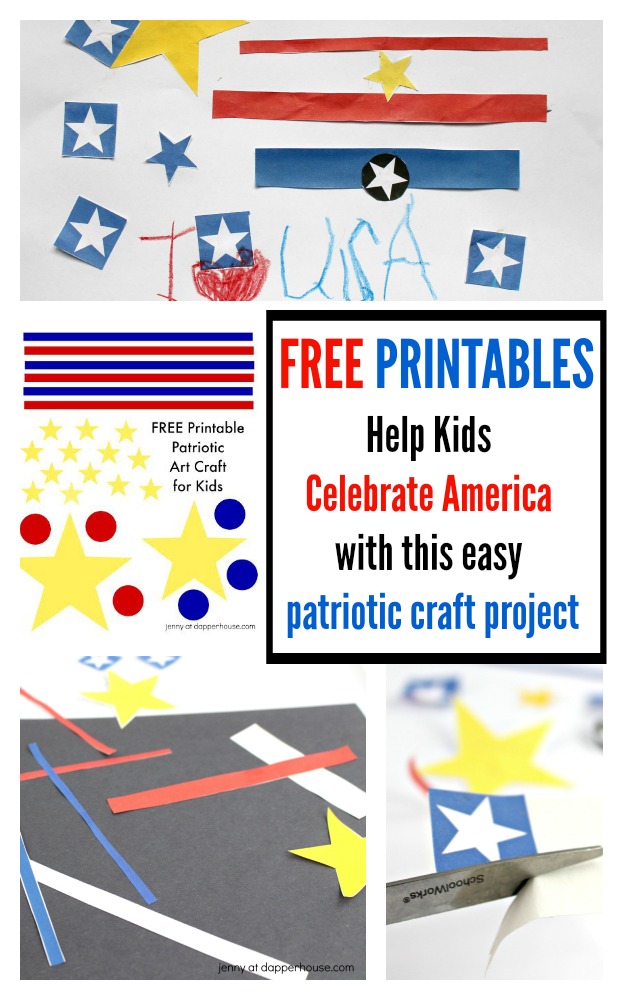 FREE Patriotic PRINTABLES for easy kids craft to celebrate America - jenny at dapperhouse