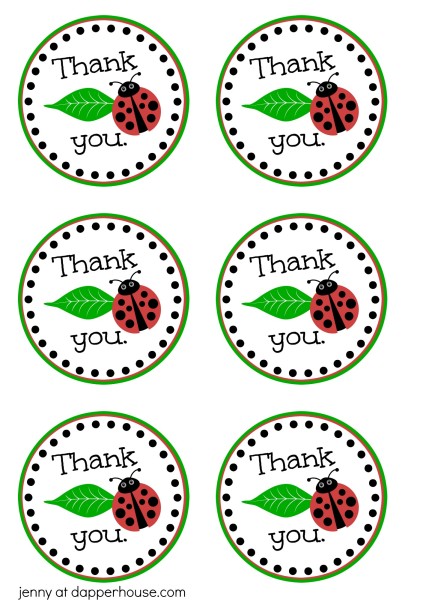 FREE Printable labels for ladybug party - jenny at dapperhouse