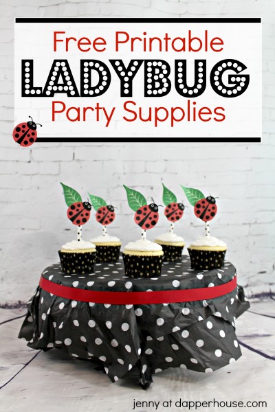 Free Printable LADYBUG Party Supplies from jenny at dapperhouse #cupcake