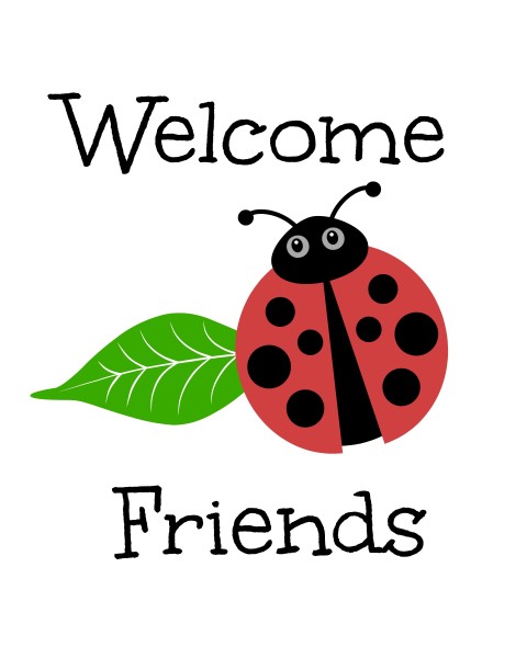 Free Printable Ladybug Welcome Friends just print and frame ladybug party decor from jenny at dapperhouse