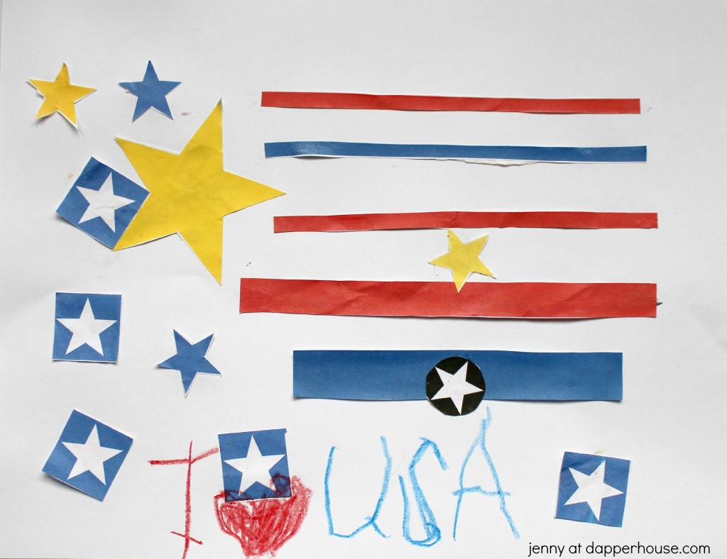 Free Printable Patriotic USA themed kids craft activity - jenny at dapperhouse