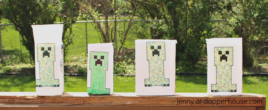 How to DIY your own real life minecraft creeper blocks kids activity - jenny at dapperhouse