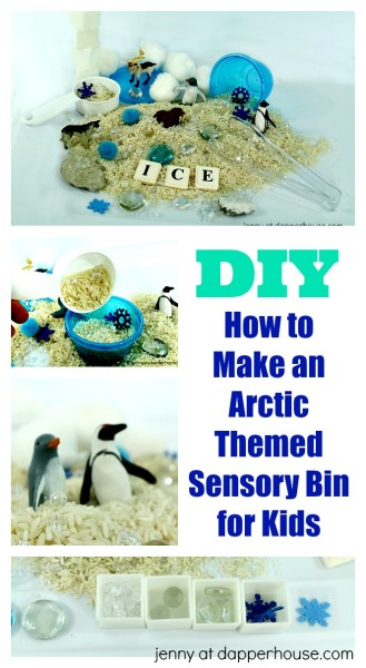 How to Make an Arctic Themed Sensory Bin for Kids to Learn Through Play - DIY - jenny at dapperhouse