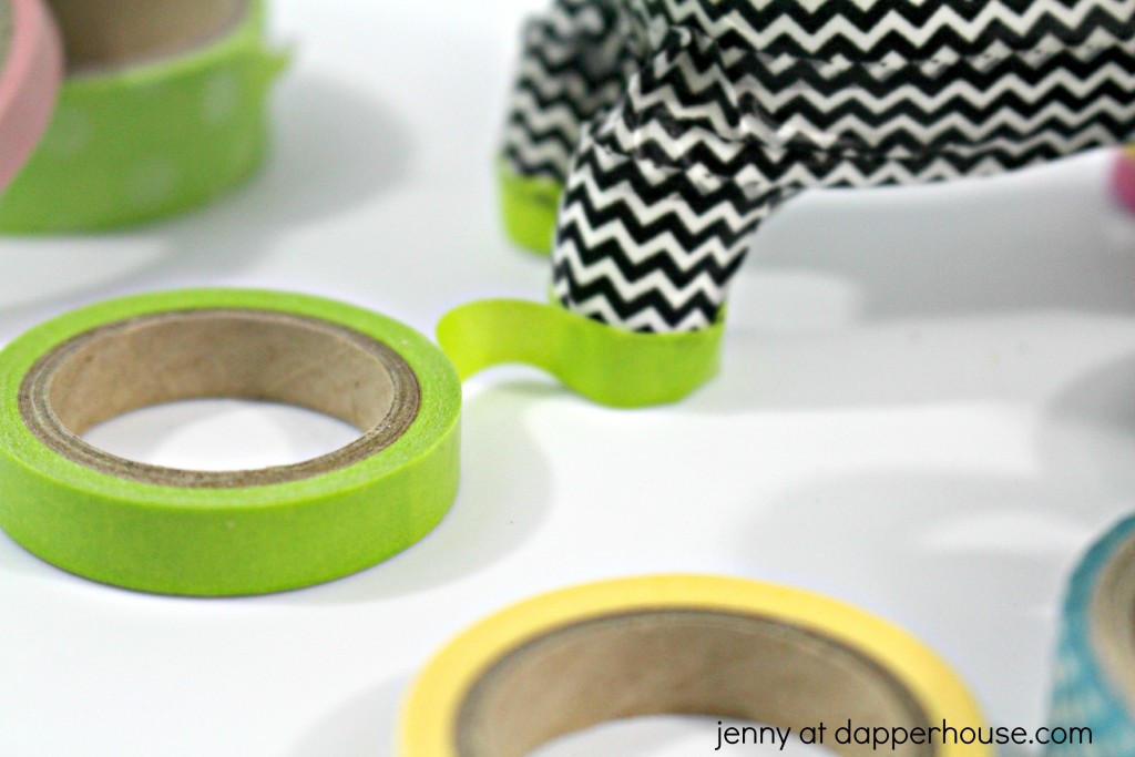 In process apply washi tape DIY easy kids craft - jenny at dapperhouse #washitape #diy