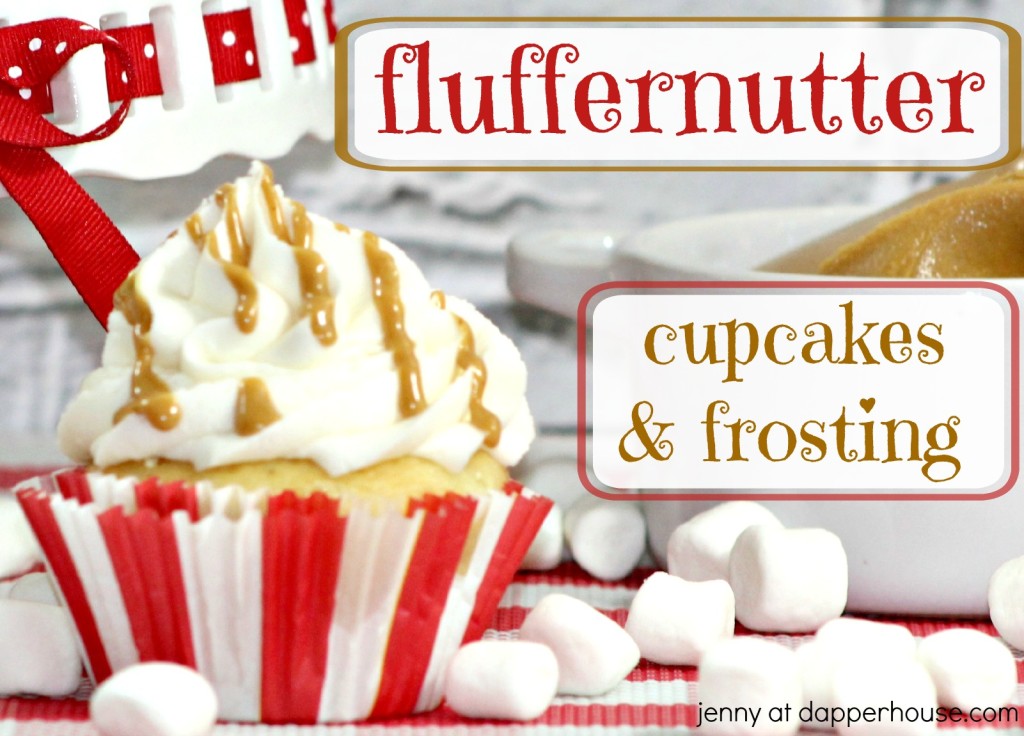 Indulge in these fluffernutter cupcakes - homemade cupcake and frosting with peanut butter and marshmallow fluff - jenny at dapperhouse