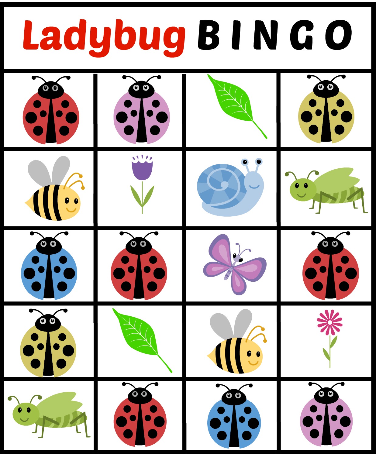 Puzzles Ladybug in picture Printable