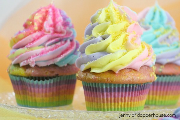 Magic Pastel Rainbow Unicorn Cupcakes from Scratch = jenny at dapperhouse