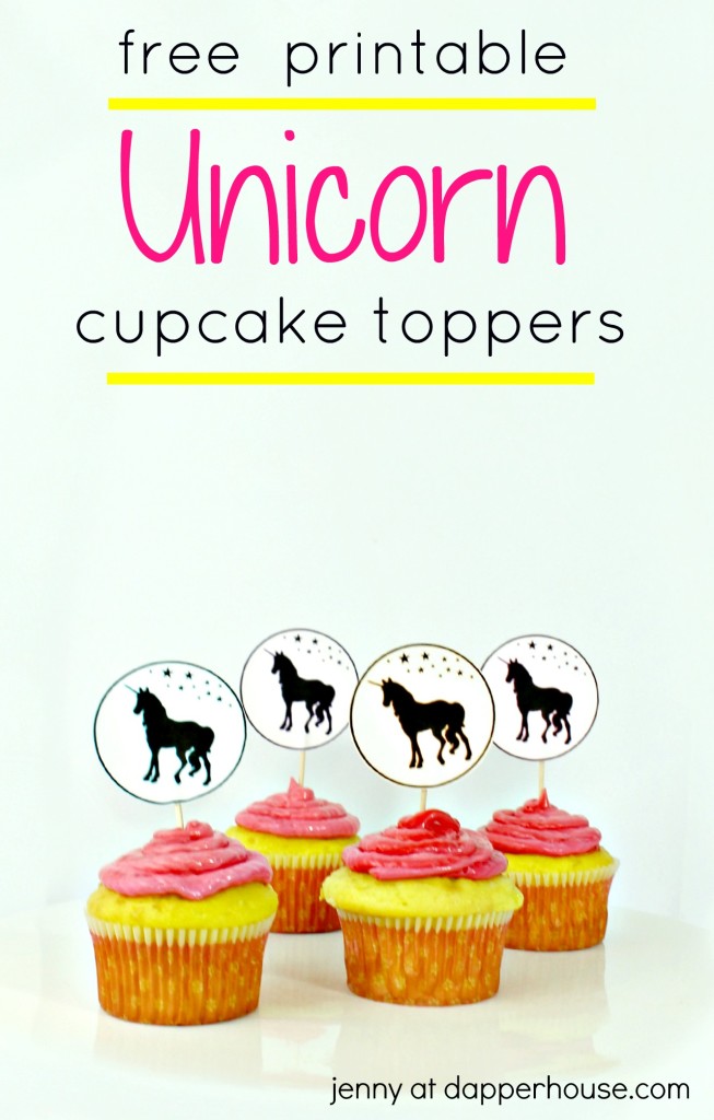 Free Printable Unicorn Cupcake Toppers - Jenny at dapperhouse