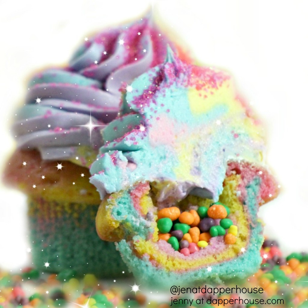 Unicorn Cupcakes made with magic recipe from scratch @jenatdapperhouse #unicorn #magic #rainbow #recipe #cupcakes