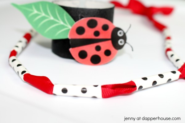 DIY Easy ladybug themed necklace craft for kids - jenny at dapperhouse