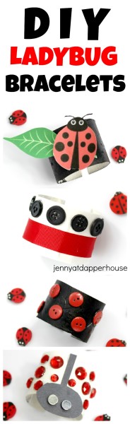 DIY Ladybug Bracelets - How to Make - party supplies - craft - jenny at dapperrhouse #ladybug