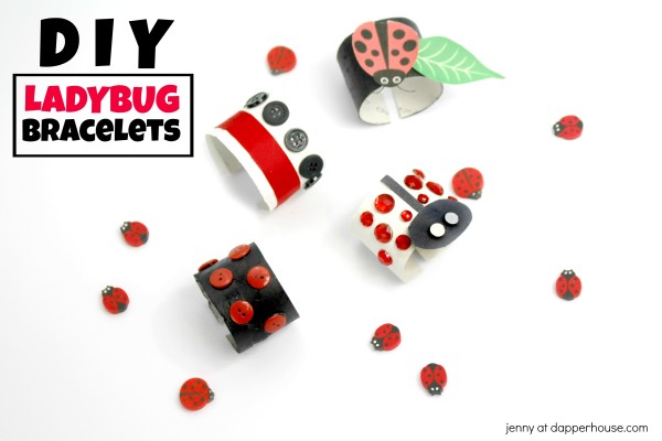 DIY Ladybug bracelets for kids - craft - party - jenny at dapperhouse