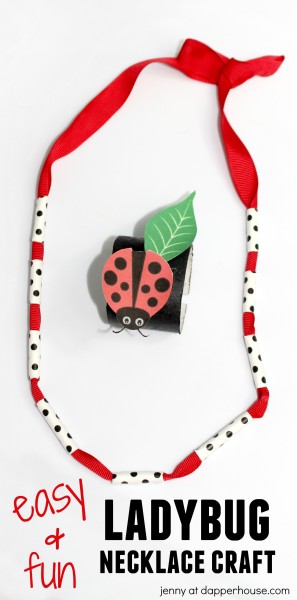 Easy and fun DIY Ladybug Inspired necklace for kids - jenny at dapperhouse