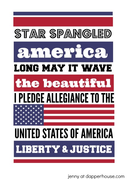 FREE Printables for Home Decor Art USA liberty and justice america flag - jenny at dapperhouse