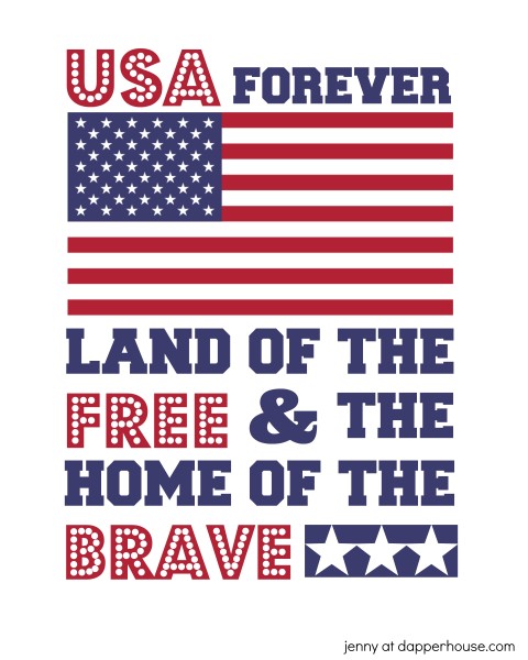 FREE USA AMERICA printables patriotic stars and stripes flag - jenny at dapperhouse