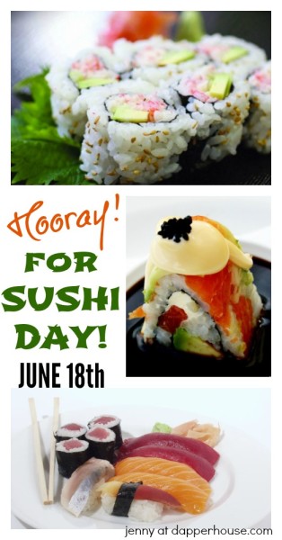 Hooray for International Sushi Day on June 18th - jenny at dapperhouse