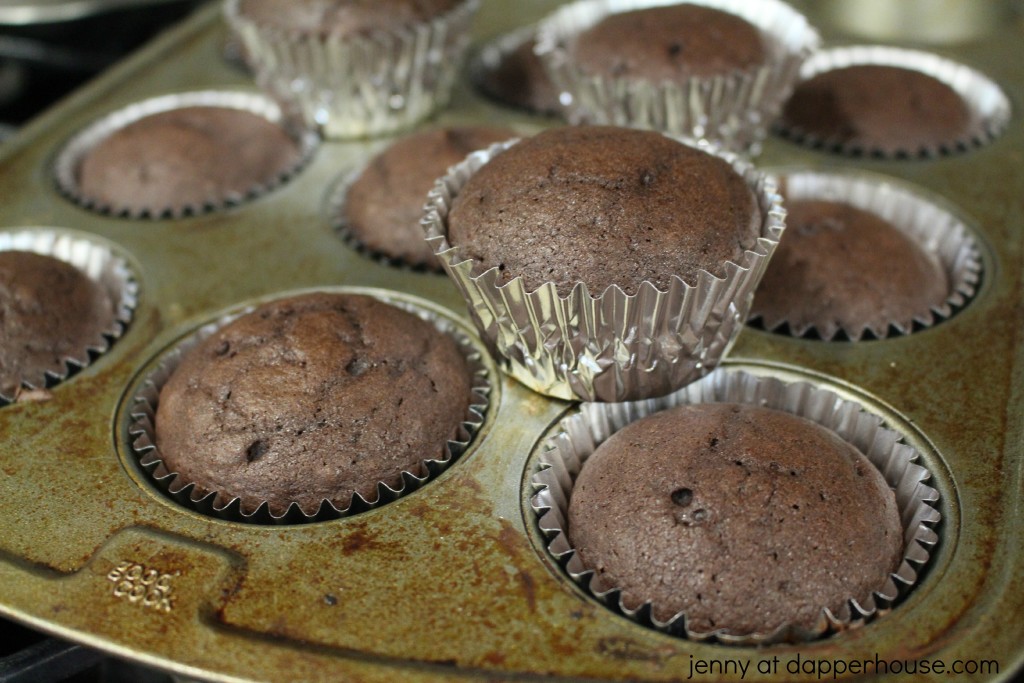 how to make chocolate orange cupcakes with cherry frosting - jenny at dapperhouse - recipe